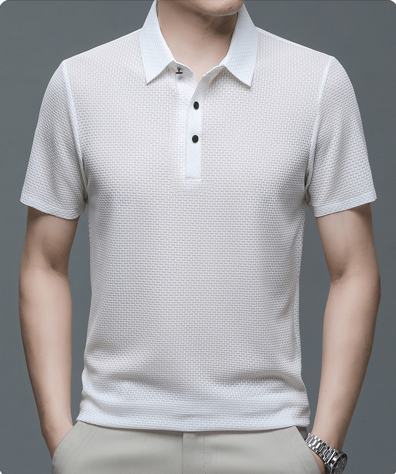 Men's Textured Polo Shirt – Elegant Texture & Classic Fit