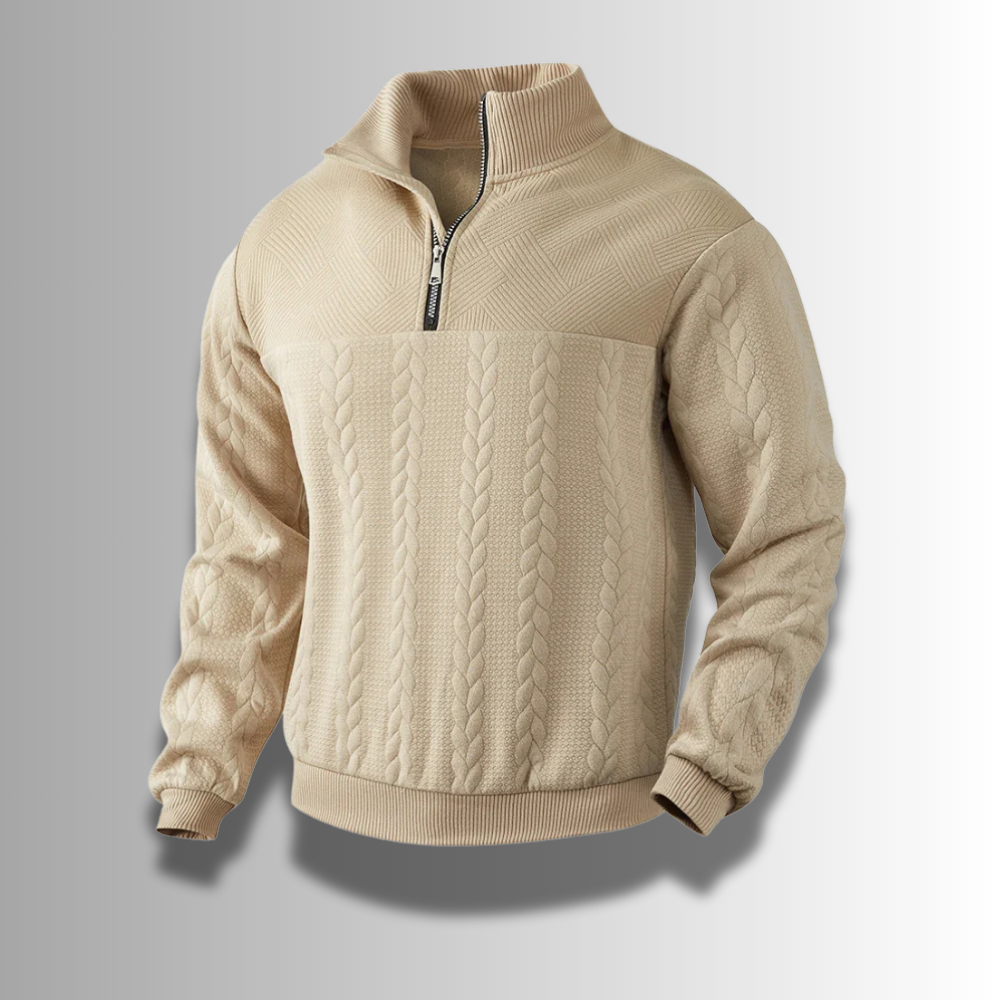 Men's Textured Quarter-Zip Sweater