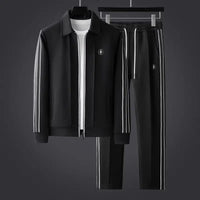 Men's Tracksuit Set with Zip-Up Jacket and Joggers