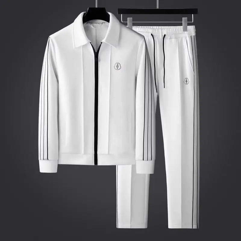 Men's Tracksuit Set with Zip-Up Jacket and Joggers