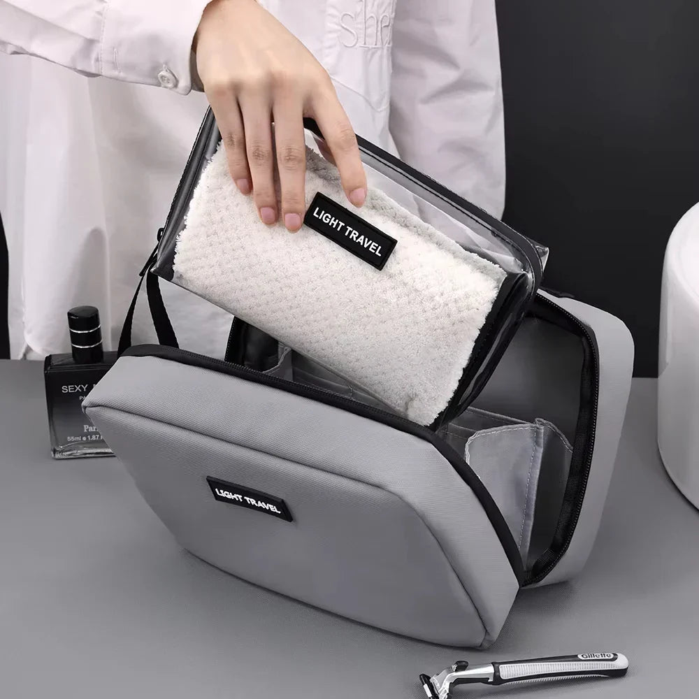 Men's Travel Toiletry Bag - Water and Tear-Resistant with Handle and Large Storage Capacity
