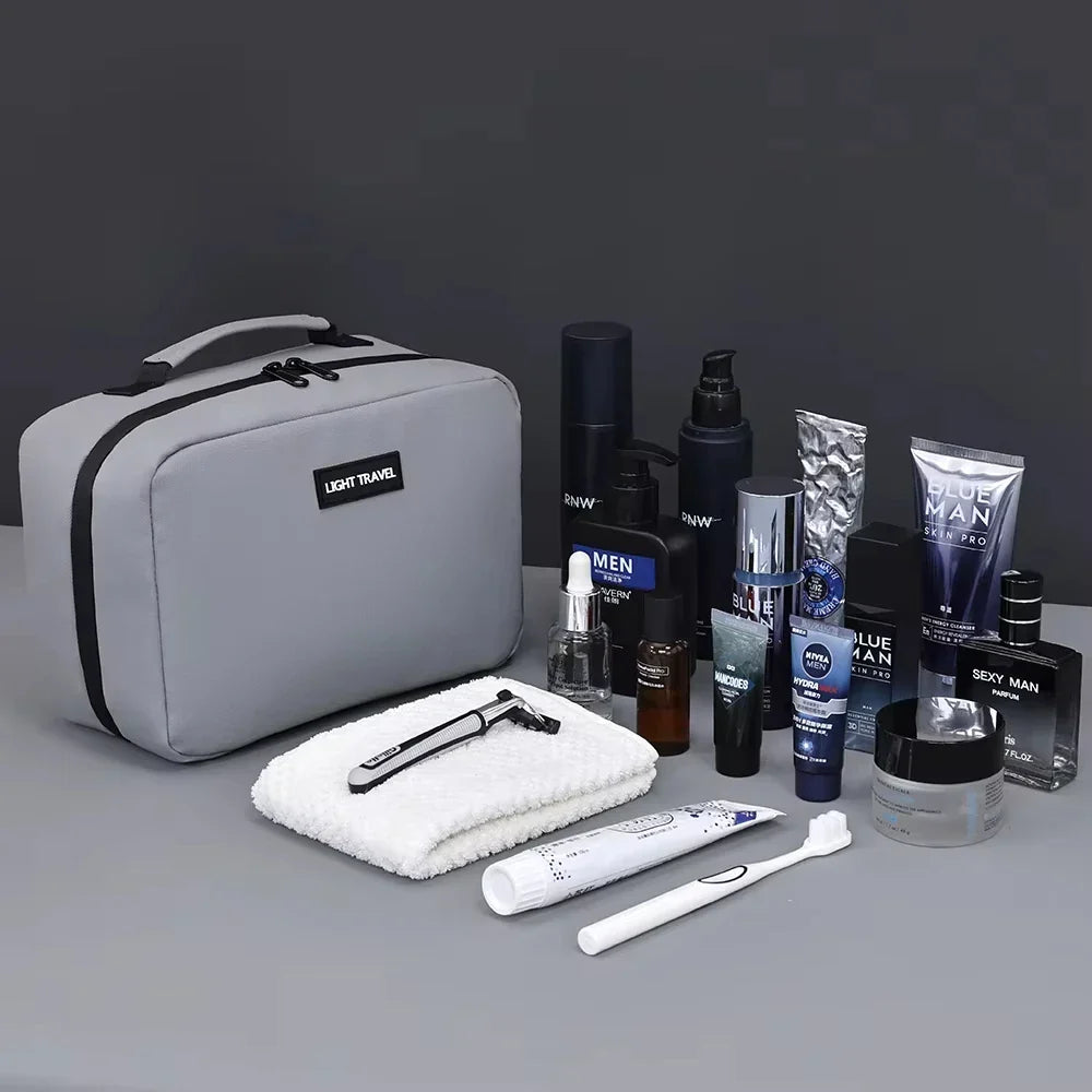Men's Travel Toiletry Bag - Water and Tear-Resistant with Handle and Large Storage Capacity