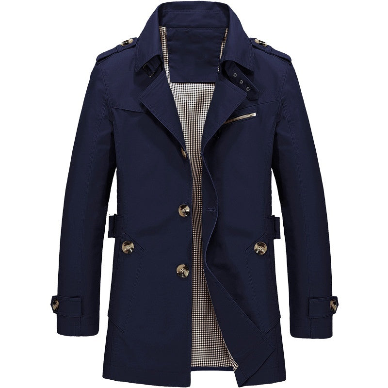 Men's Trench Coat - Elegant Structured Fit, Comfortable & Stylish