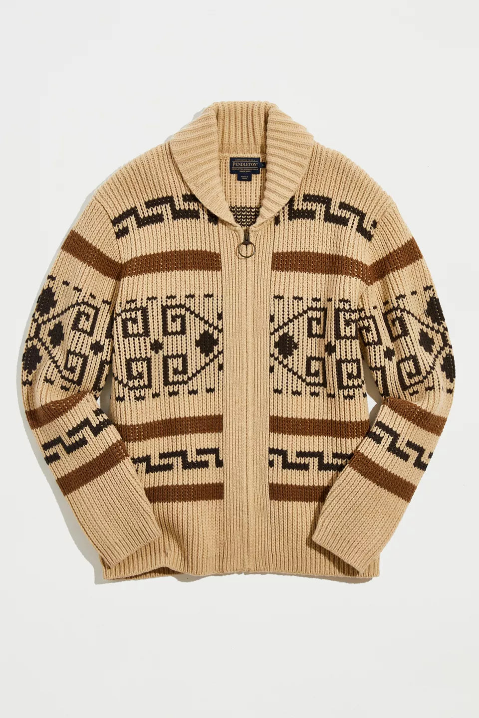 Men's Vintage Jacquard Zip Cardigan