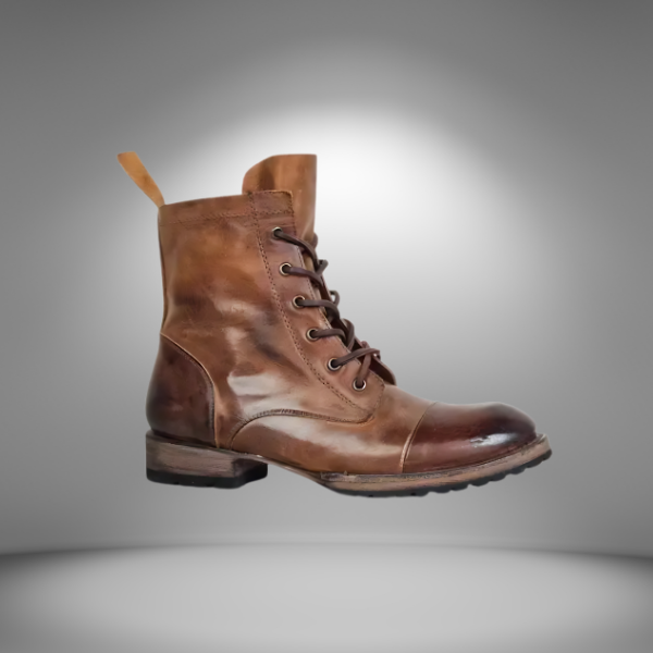 Men's Vintage Western-Style Lace-Up Boots