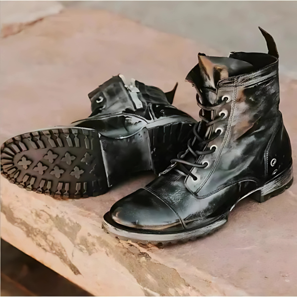 Men's Vintage Western-Style Lace-Up Boots