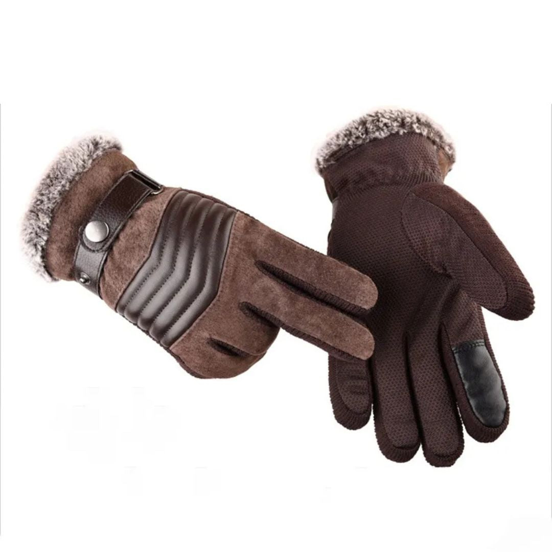 Men's Warm Winter Touchscreen Gloves with Strap