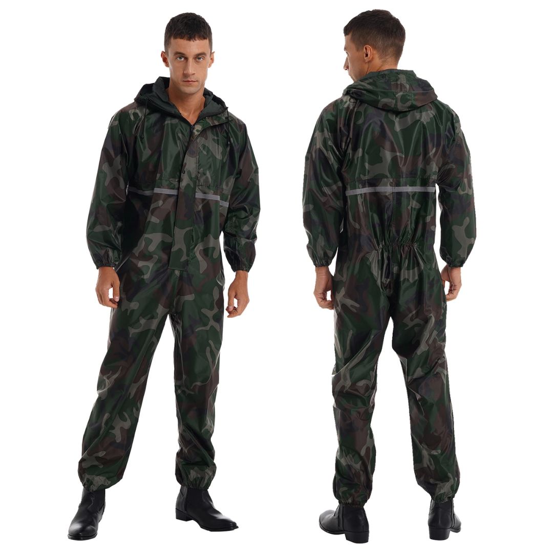 Men's Waterproof Reflective Hooded Safety Coverall