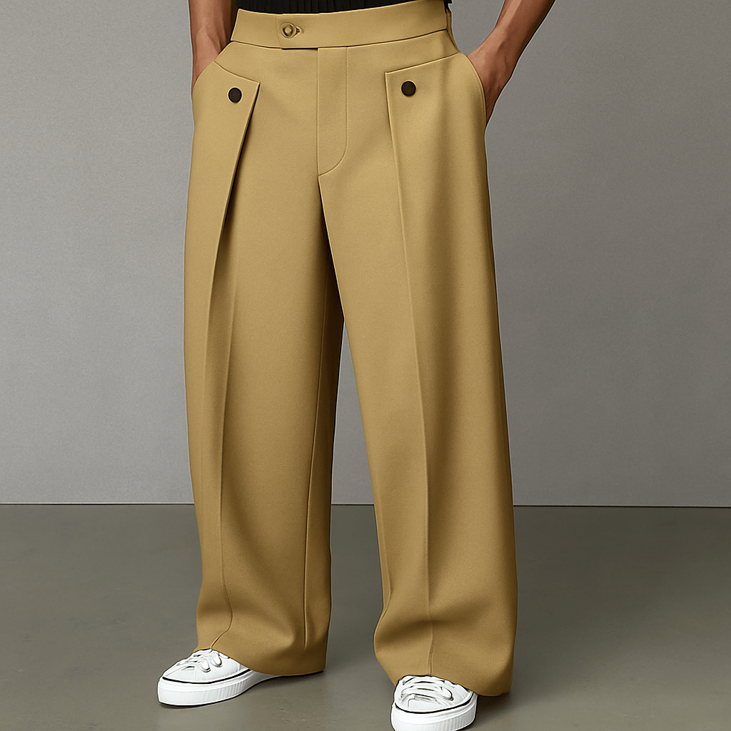 Men's Wide-Leg Pleated Trousers
