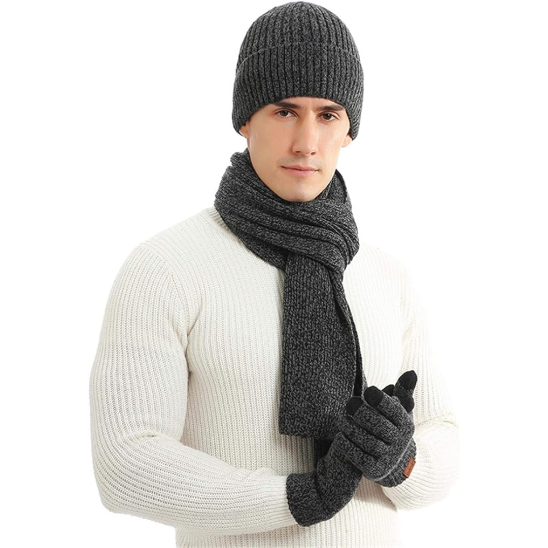 Men's Winter Beanie and Gloves Set - Victor