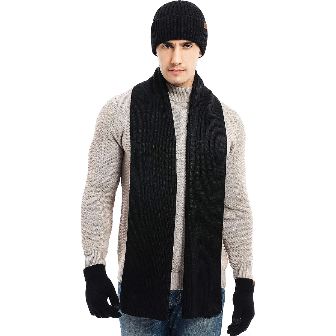 Men's Winter Beanie and Gloves Set - Victor
