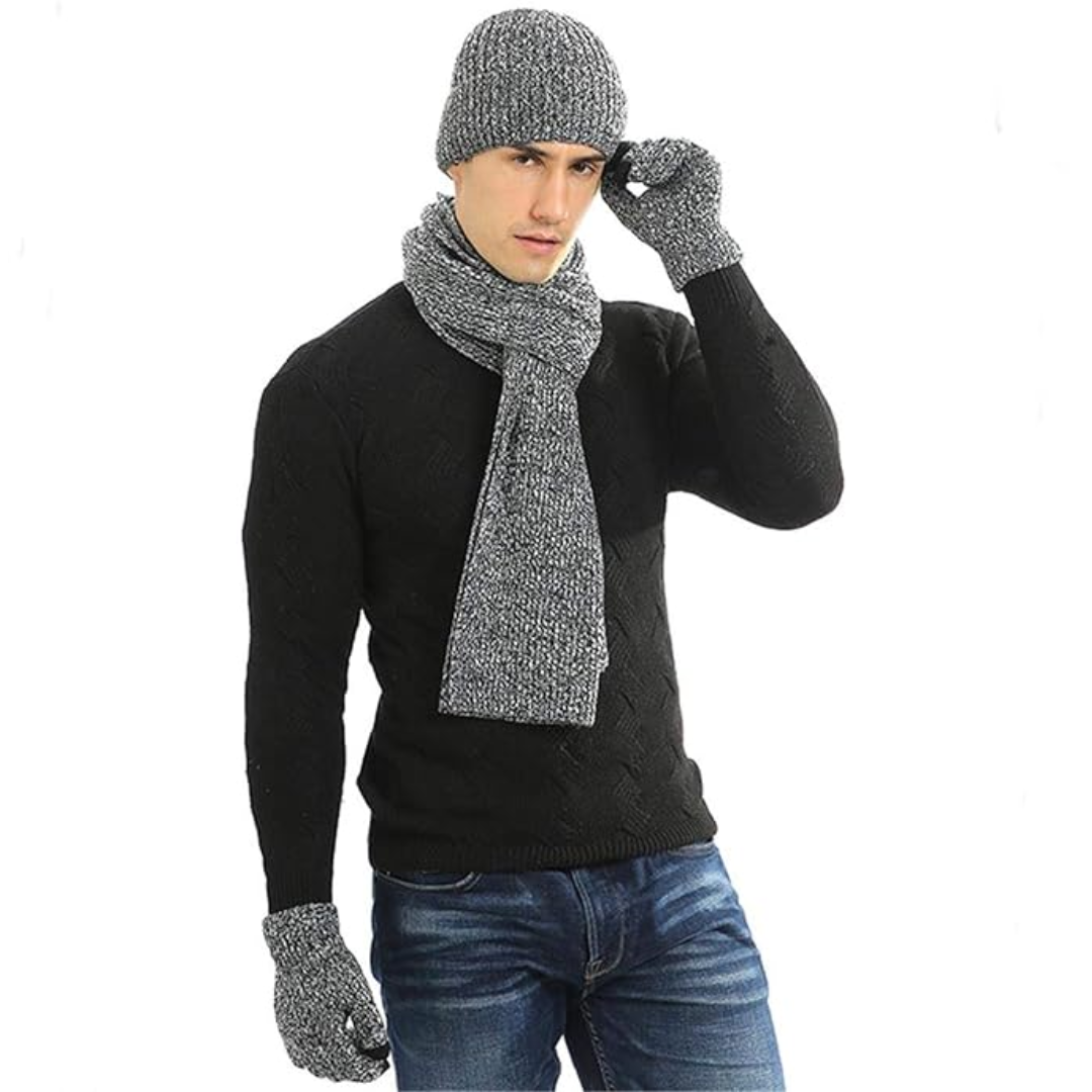 Men's Winter Beanie and Gloves Set - Victor