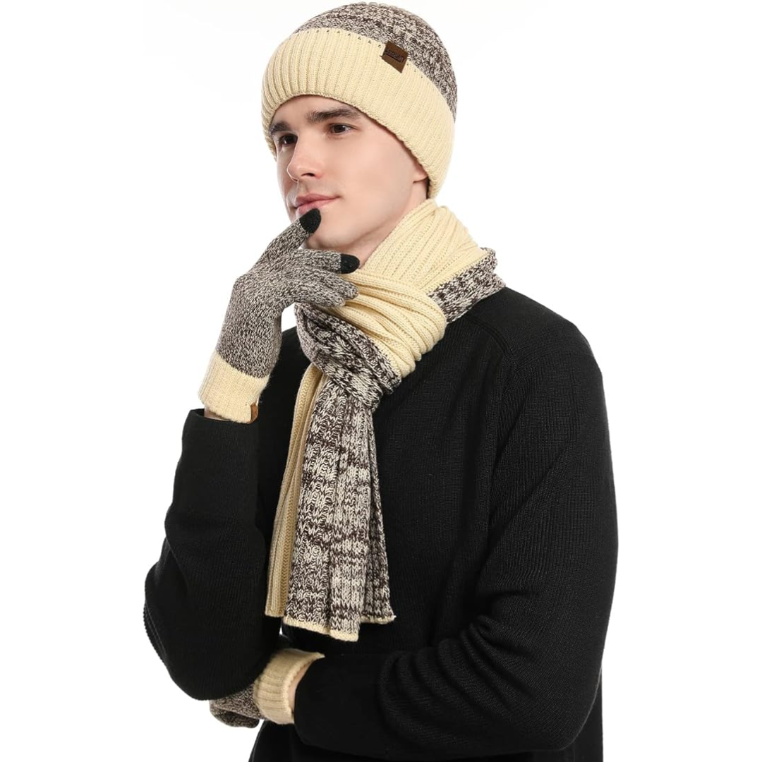 Men's Winter Beanie and Gloves Set - Victor