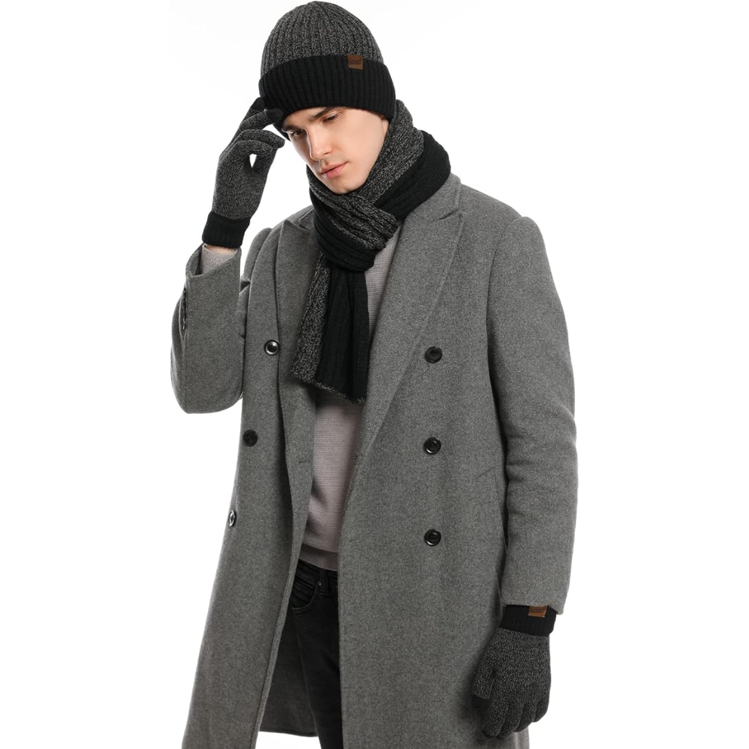 Men's Winter Beanie and Gloves Set - Victor