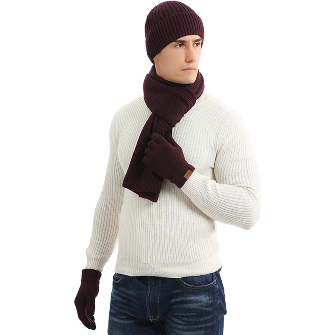 Men's Winter Beanie and Gloves Set - Victor