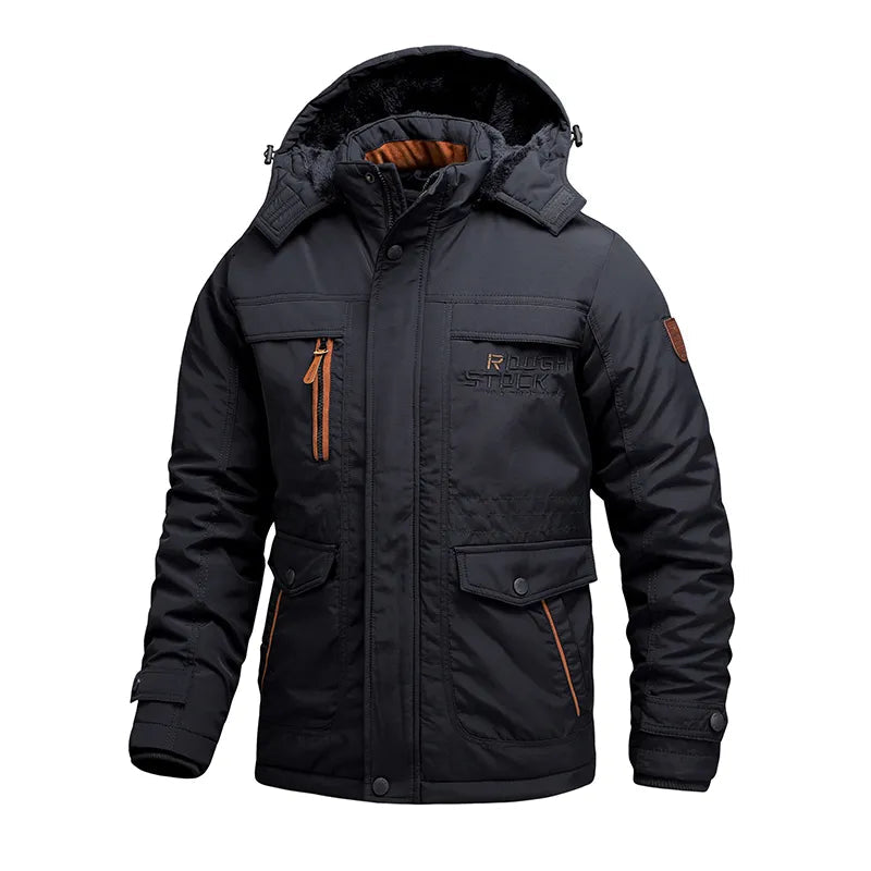 Men's Winter Jacket with Detachable Hood – Warm and Windproof