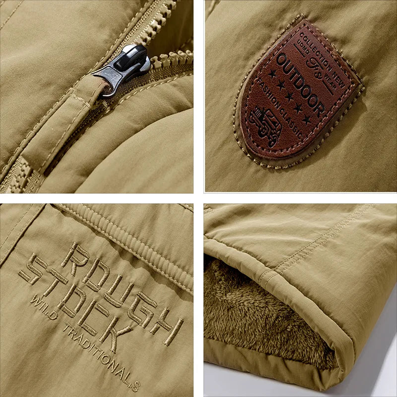 Men's Winter Jacket with Detachable Hood – Warm and Windproof