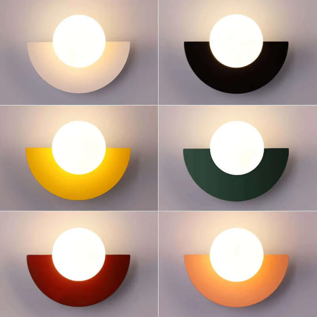 Metal Half-Moon Wall Lamp