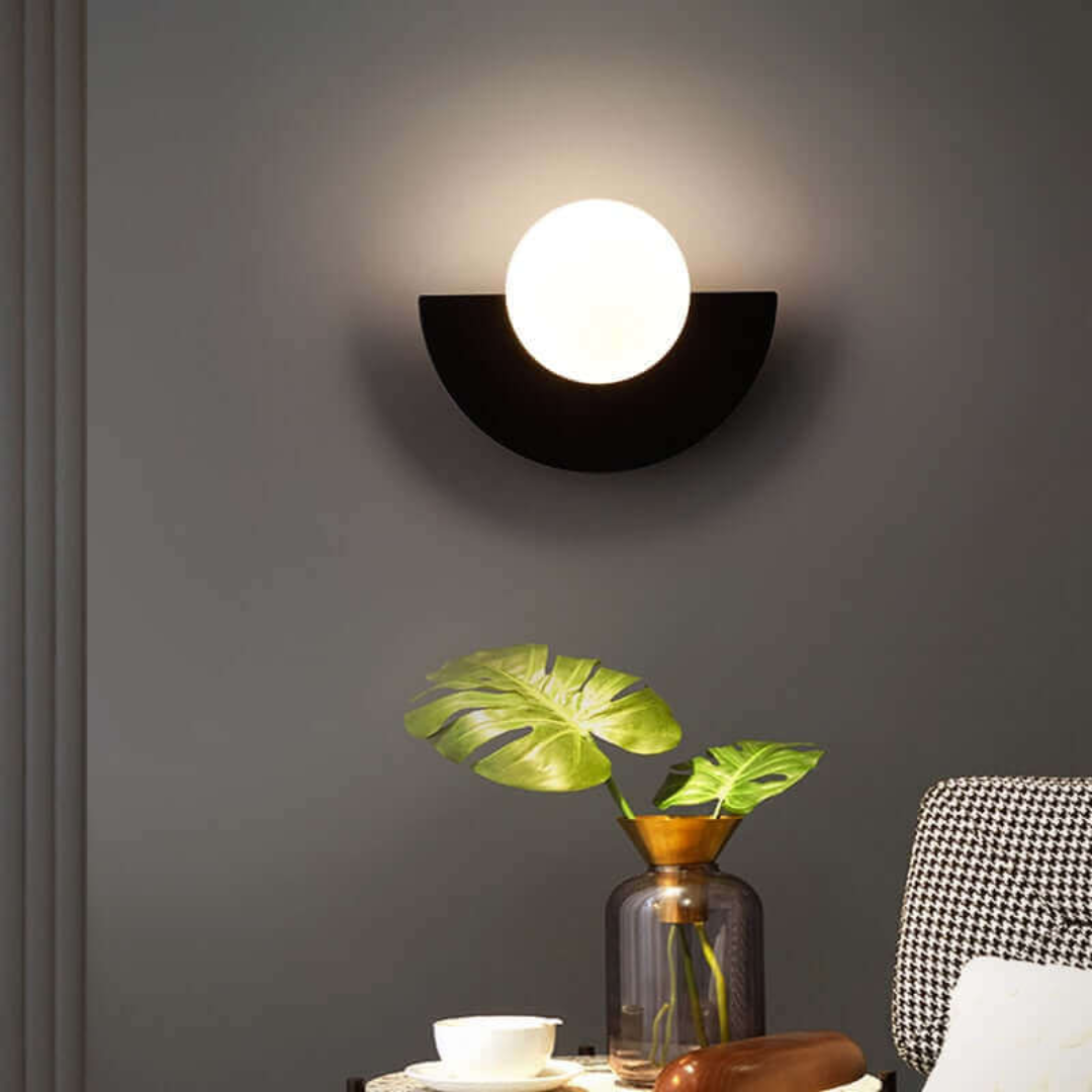 Metal Half-Moon Wall Lamp