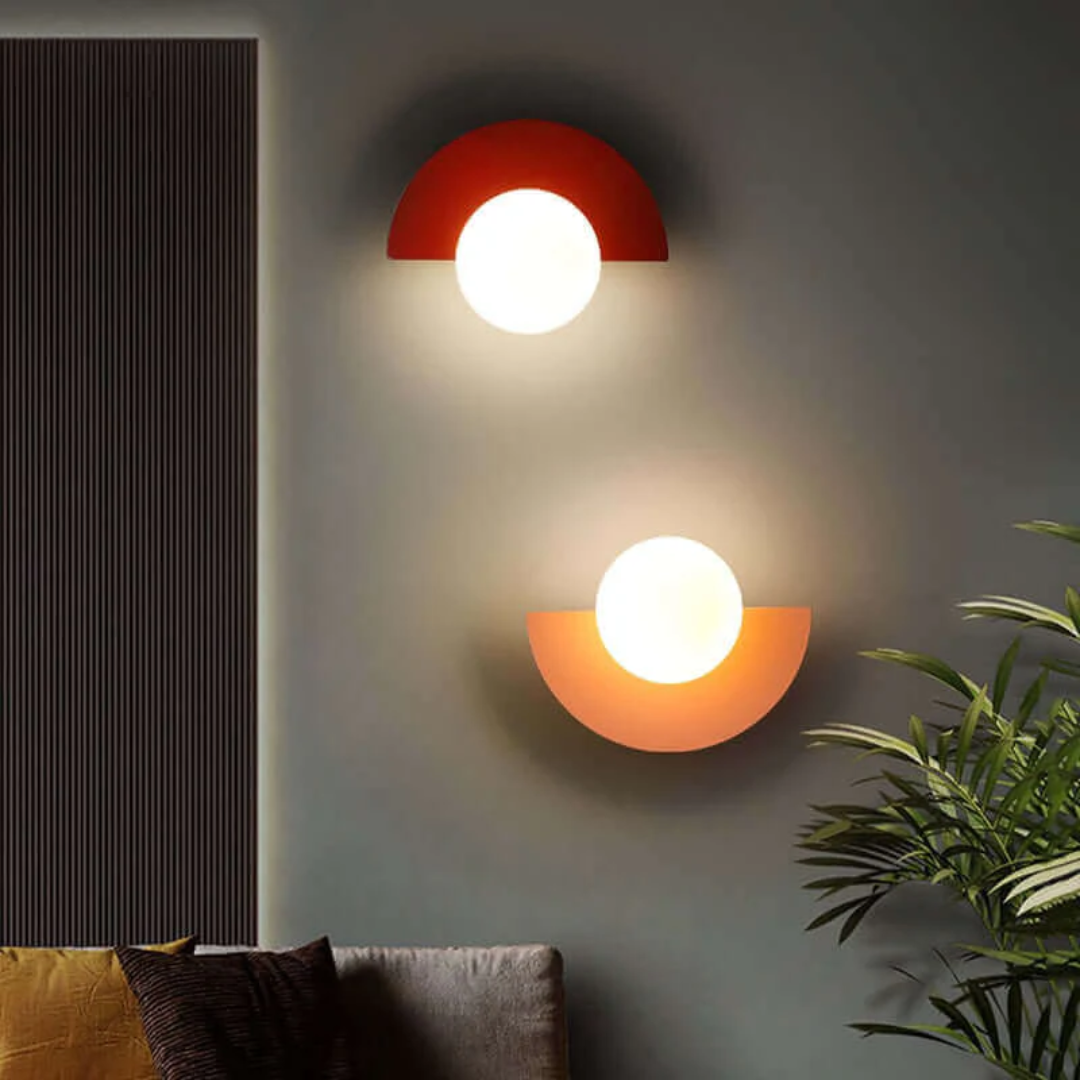 Metal Half-Moon Wall Lamp