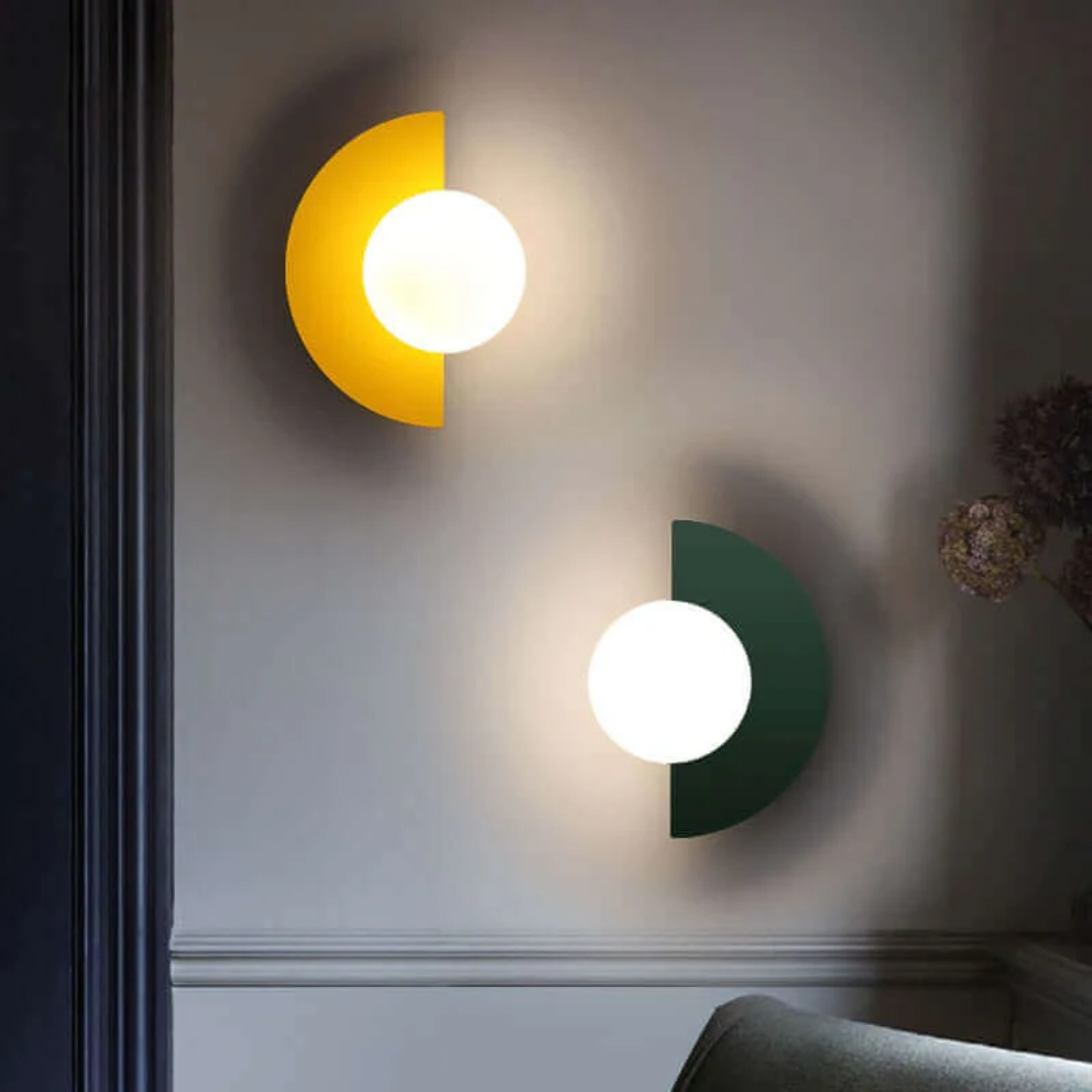 Metal Half-Moon Wall Lamp
