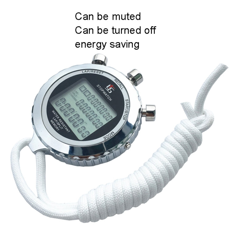 Metal Stopwatch with 3-Row Display for Running Training, Electronic Timer, 100 Lap Memory - Model YS-5100