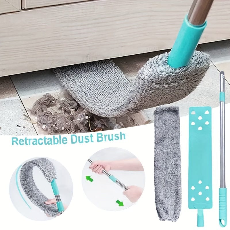 Microfiber Dust Brush Kit with Extendable Handle - Wet and Dry Cleaning for Sofa, Bed, Furniture