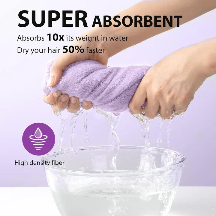 Microfiber Hair Towel Wrap Set - 3-Pack for Quick Drying