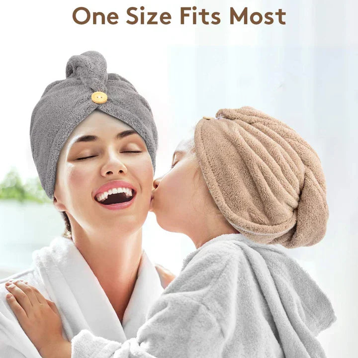 Microfiber Hair Towel Wrap Set - 3-Pack for Quick Drying