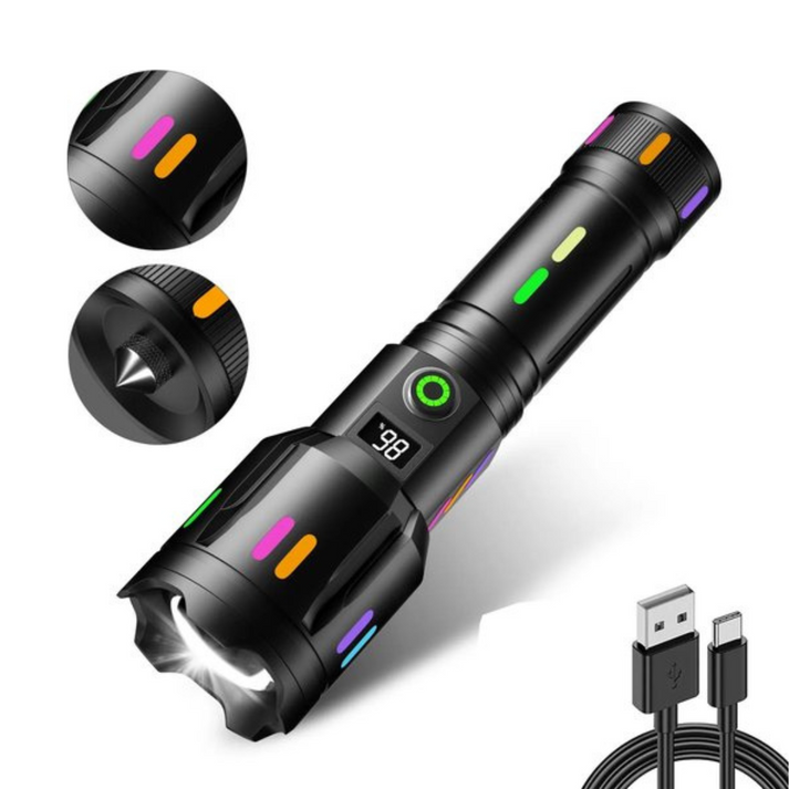 Military-Grade Rechargeable LED Flashlight – 9000 Lumens