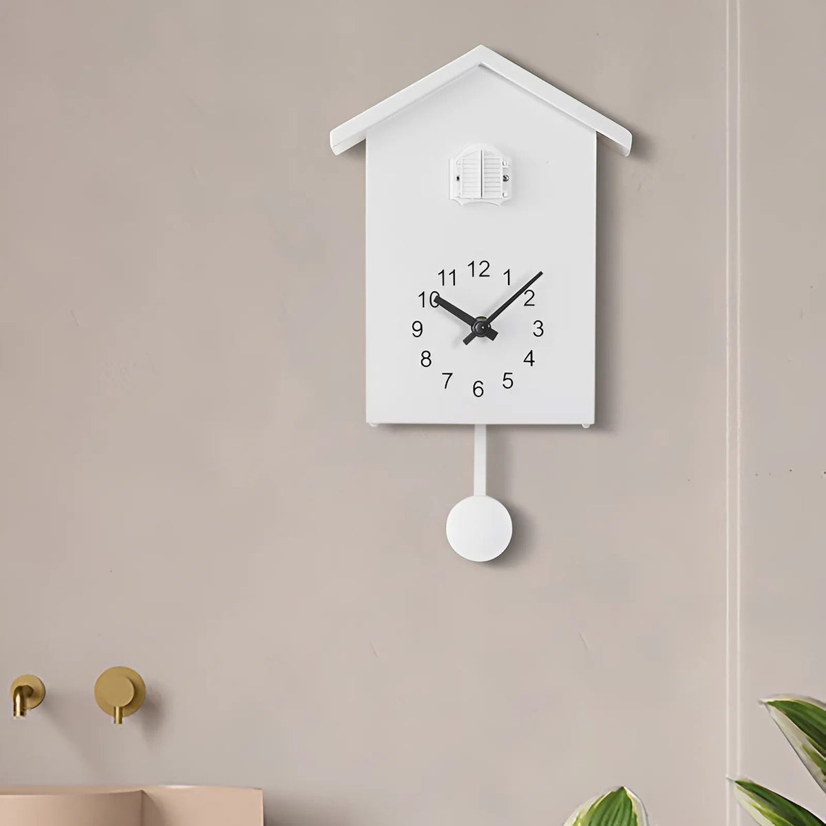 Minimalist Black and White Cuckoo Wall Clock