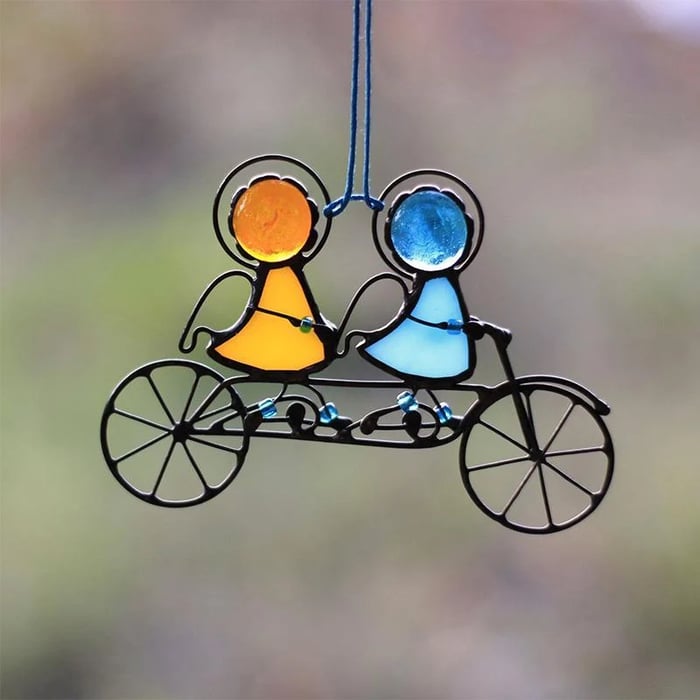 Minimalist Stained Glass Suncatcher – UV-Resistant Window and Wall Hanging Decor