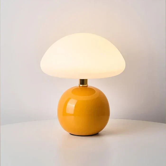 Modern Bauhaus-Style Ceramic Mushroom Table Lamp