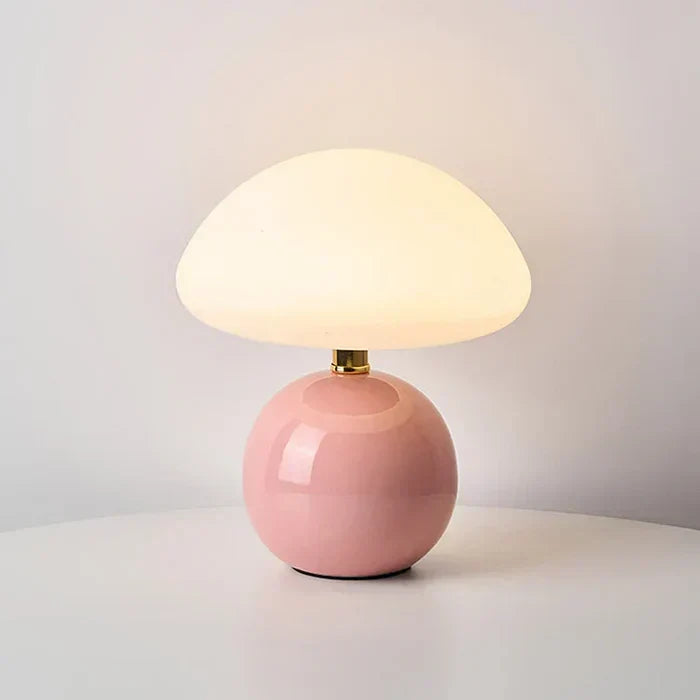 Modern Bauhaus-Style Ceramic Mushroom Table Lamp