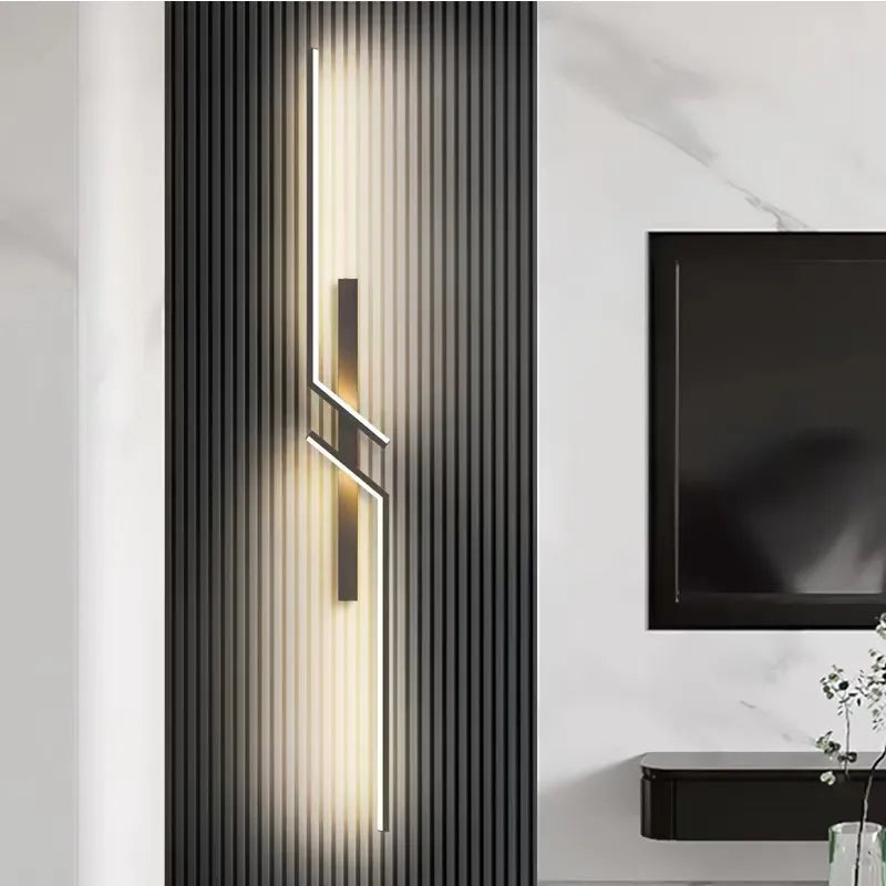Modern Geometric LED Wall Sconce in Black Finish - Minimalist Accent Light