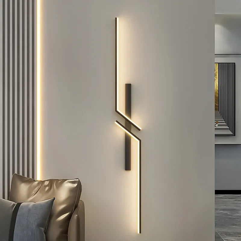 Modern Geometric LED Wall Sconce in Black Finish - Minimalist Accent Light