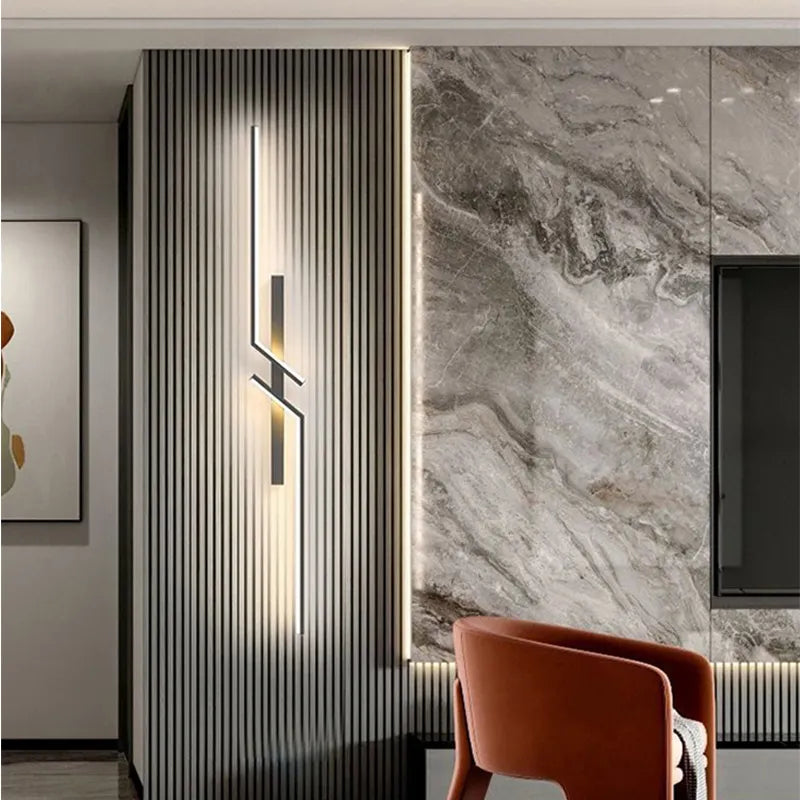 Modern Geometric LED Wall Sconce in Black Finish - Minimalist Accent Light