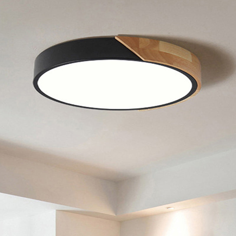 Modern Round Acrylic and Metal LED Bedroom Ceiling Light - Recessed Lamp