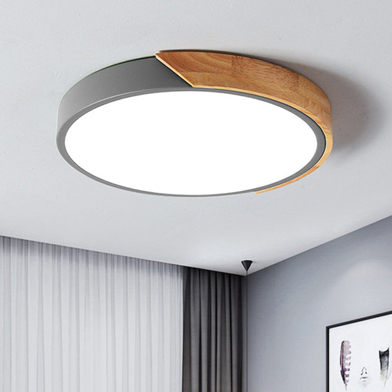 Modern Round Acrylic and Metal LED Bedroom Ceiling Light - Recessed Lamp