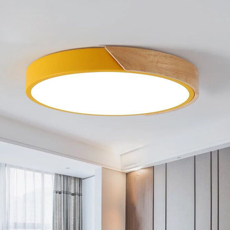 Modern Round Acrylic and Metal LED Bedroom Ceiling Light - Recessed Lamp