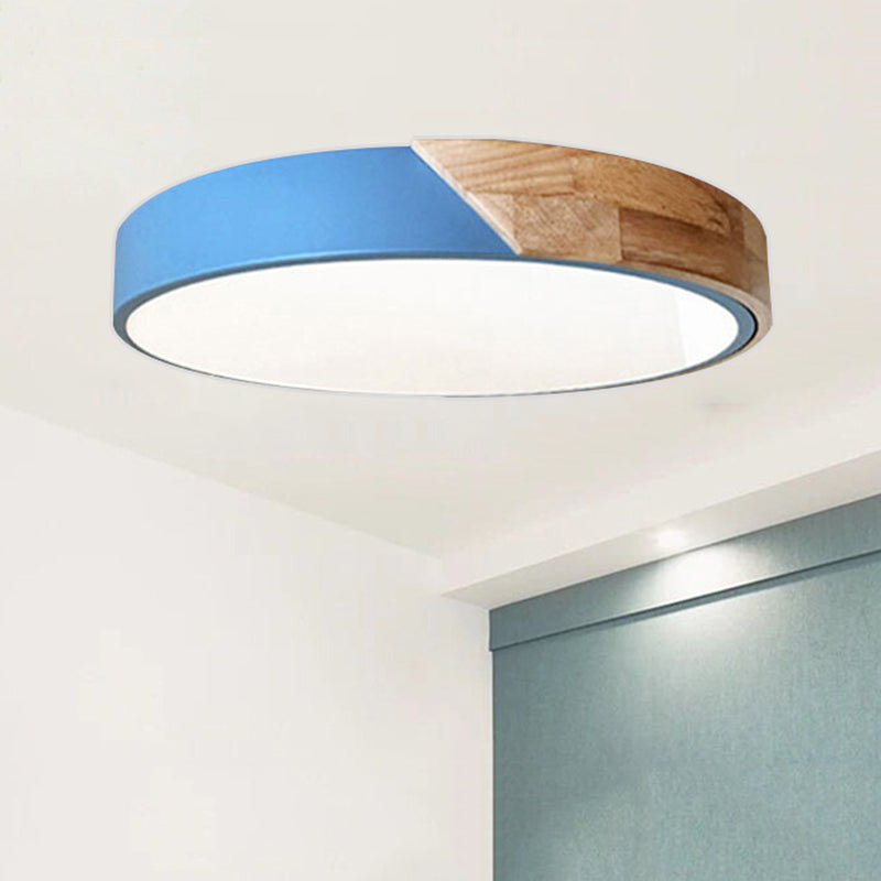 Modern Round Acrylic and Metal LED Bedroom Ceiling Light - Recessed Lamp