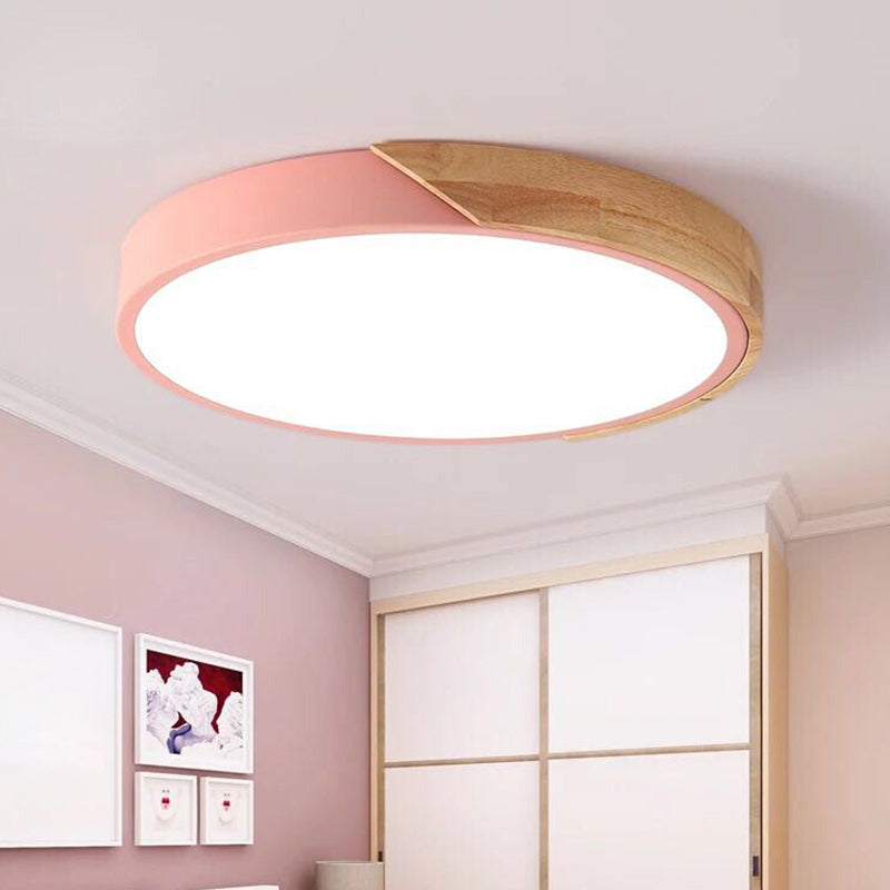Modern Round Acrylic and Metal LED Bedroom Ceiling Light - Recessed Lamp