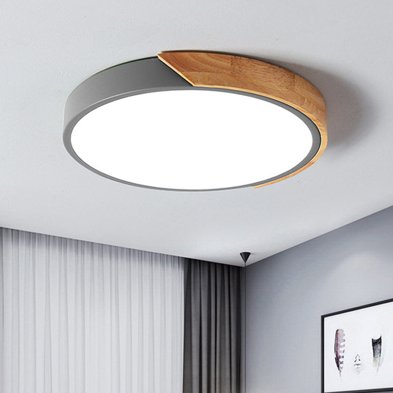 Modern Round Acrylic and Metal LED Bedroom Ceiling Light - Recessed Lamp