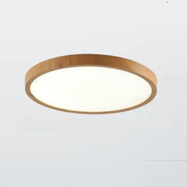 Modern Ultra-Thin Round Walnut Ceiling Light