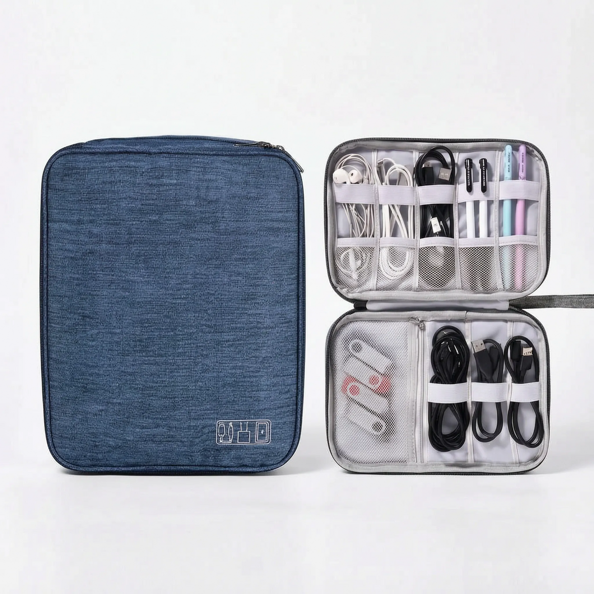 Multi-Compartment Travel Cable Organiser Bag