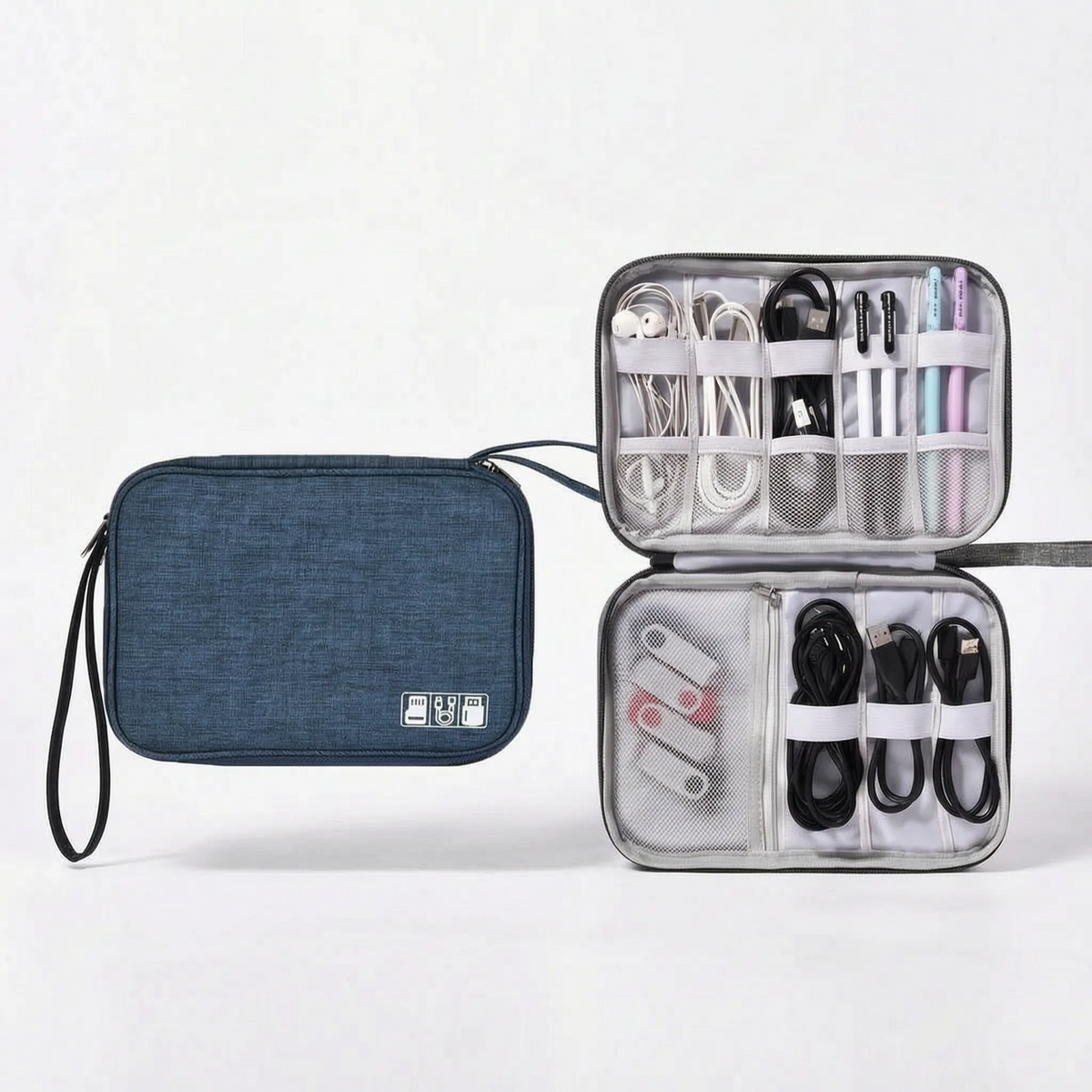 Multi-Compartment Travel Cable Organiser Bag