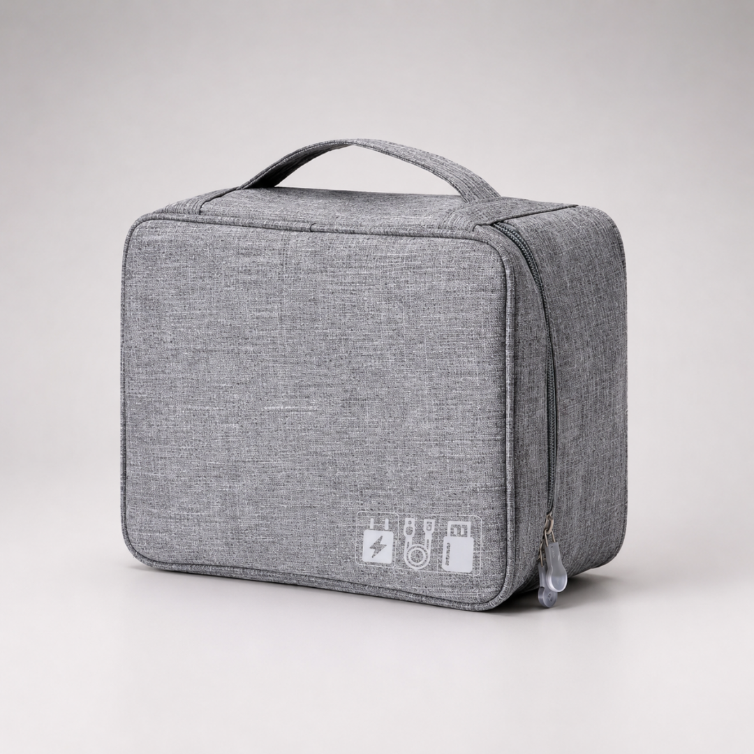 Multi-Compartment Travel Cable Organiser Bag