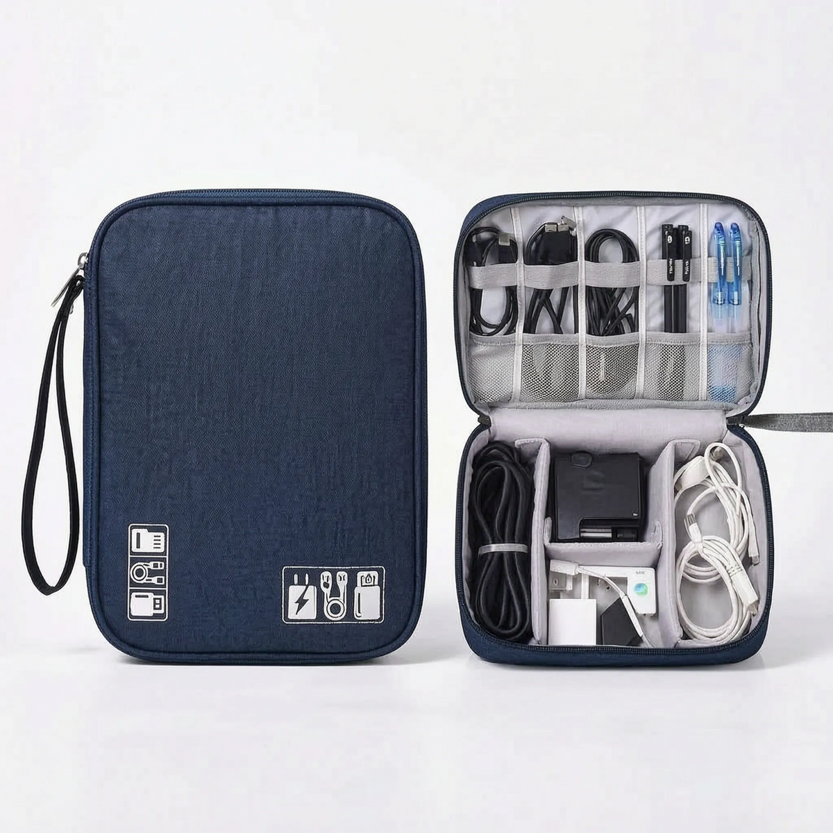 Multi-Compartment Travel Cable Organiser Bag