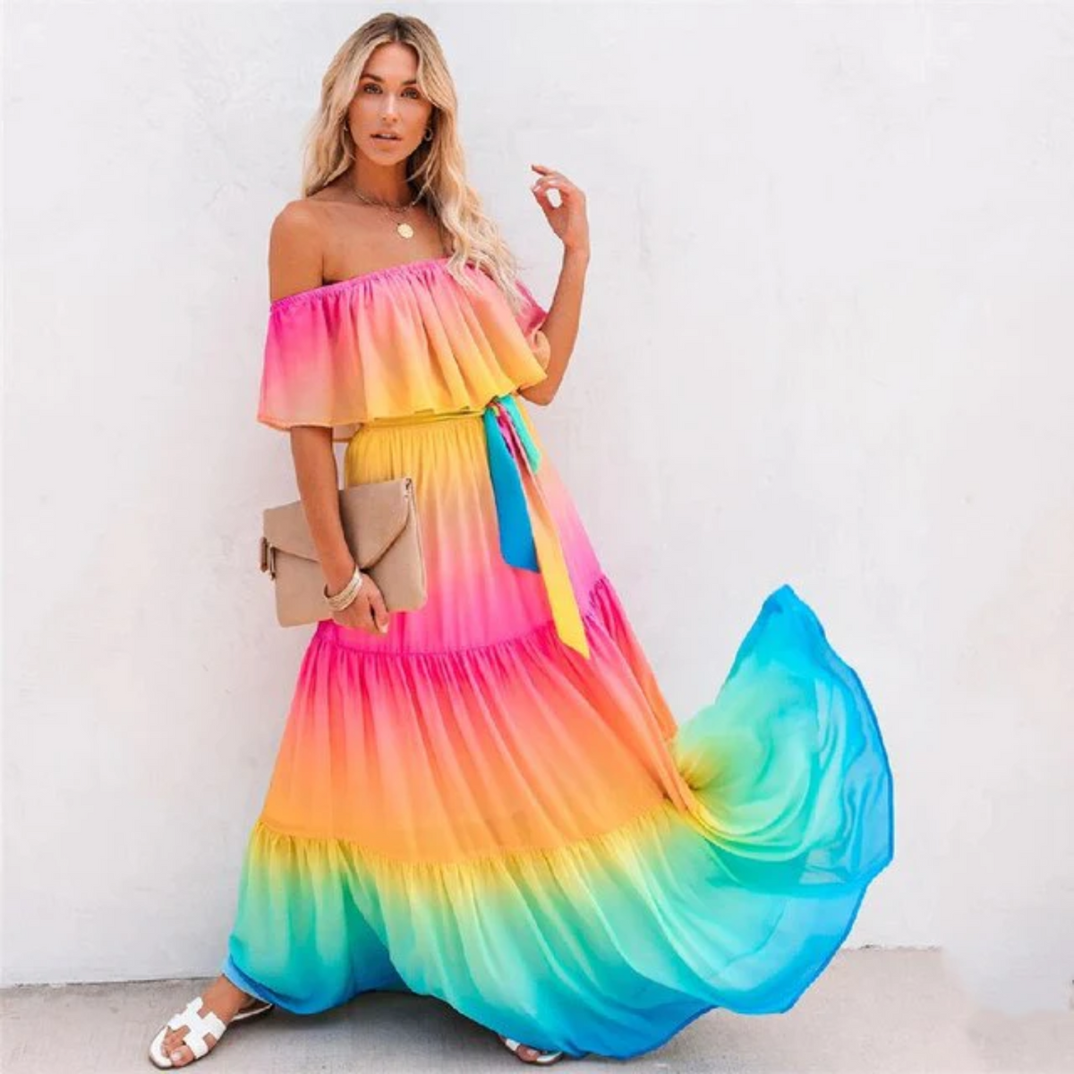 Multicolor Fitted Summer Dress
