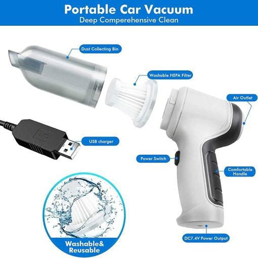 Multifunctional Battery-Powered Cordless Mini Vacuum Cleaner